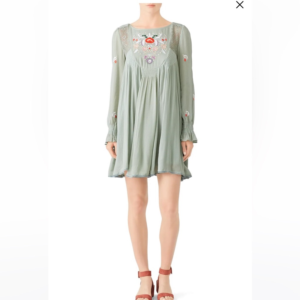 Gently used Free People Mint Mojave Mini Dress